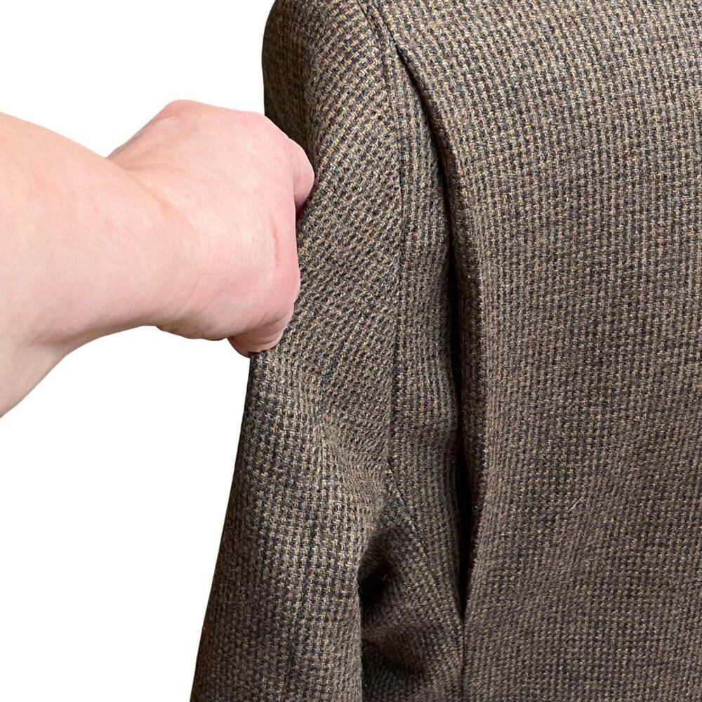 Orvis Mens Tweed Wool Blazer Jacket Sportcoat Elbow Patches Brown Gray Size 40R - Picture 6 of 15
